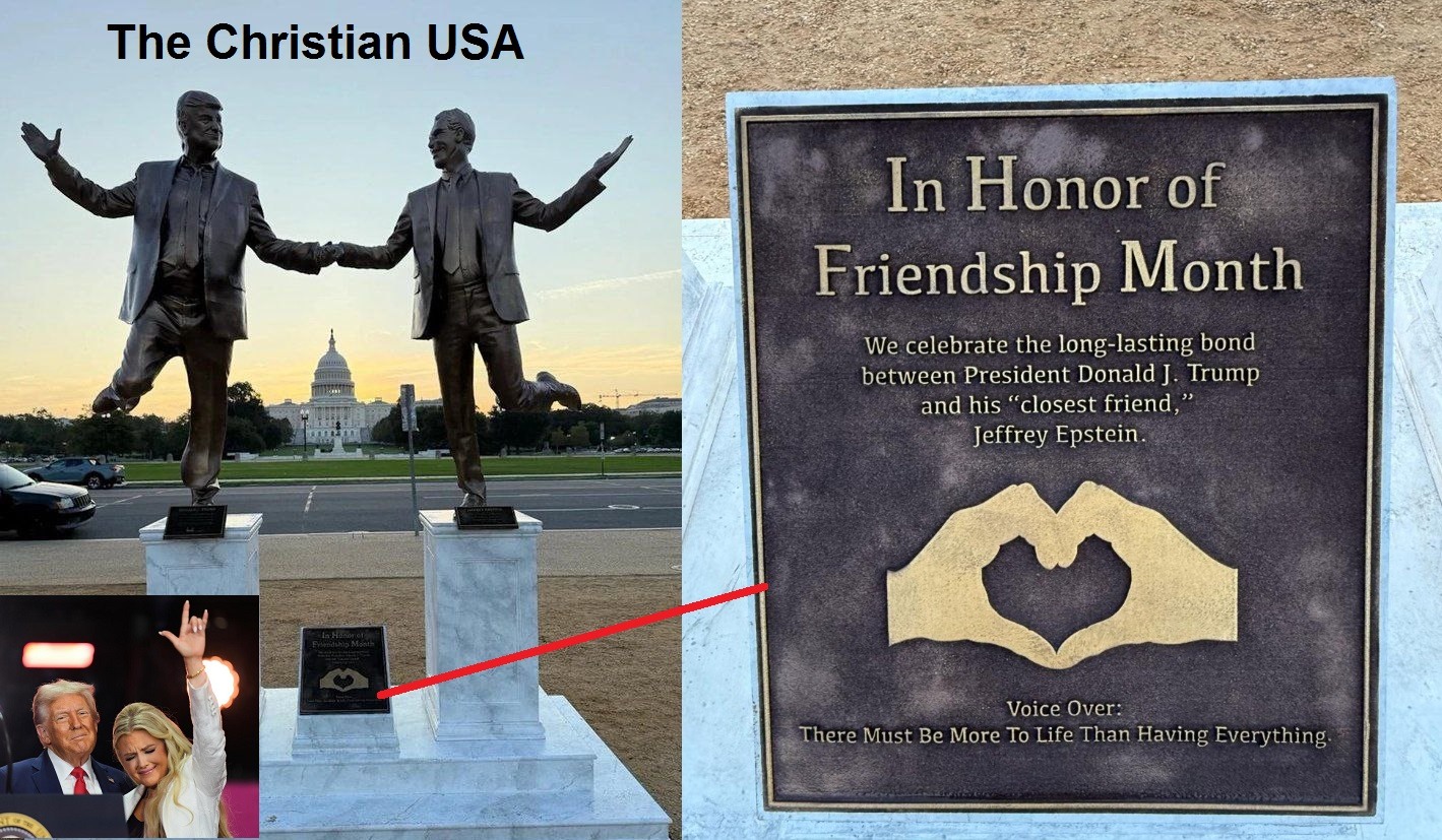 Trump-and-Epstein-Statue-in-D.C.-with-Plaque-with-Erika-Kirk